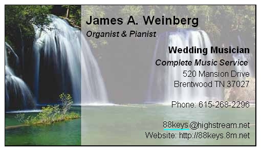 nashville wedding organist